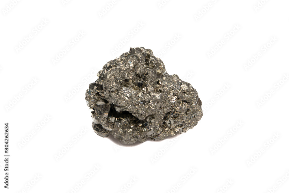 natural pyrite rough gem stone on the white background natural pyrite rough gem stone on the white background