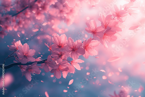 Springtime Sakura Bliss in Pastel Watercolor Minimalist Vector Illustration