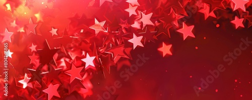 Vibrant red starry background with a glowing effect  ideal for festive and celebratory themes