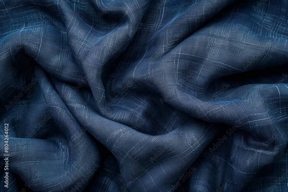 Detailed close-up of a dark blue fabric with visible texture and weaving pattern Detailed close-up of a dark blue fabric with visible texture and weaving pattern