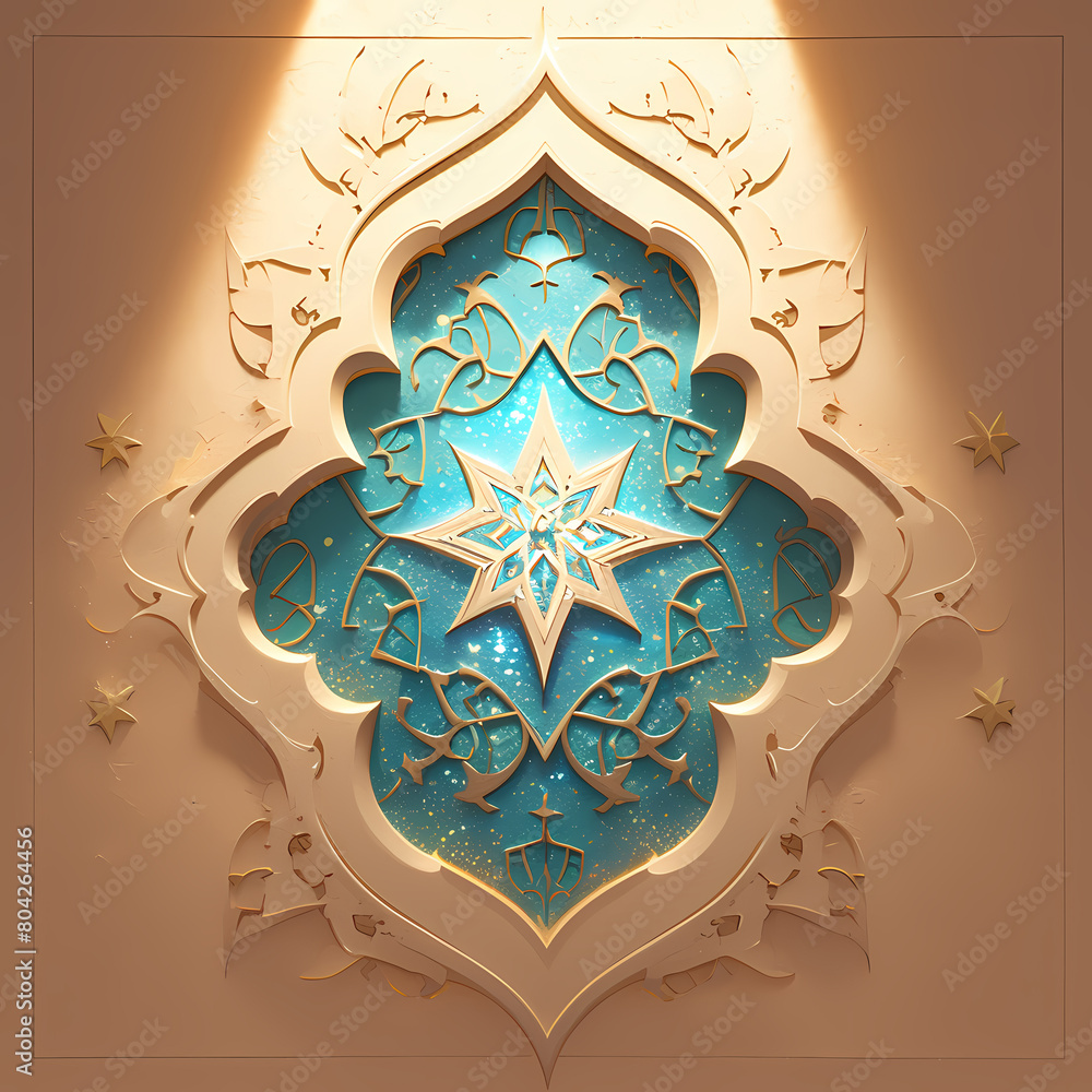 Celebrate Eid Al Fitr with the Stylish Star Decoration - Perfect for Festival Posters and Signs