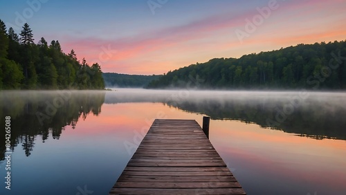 sunrise over lake Dawn Serenity Tranquil Lakeside Morning
