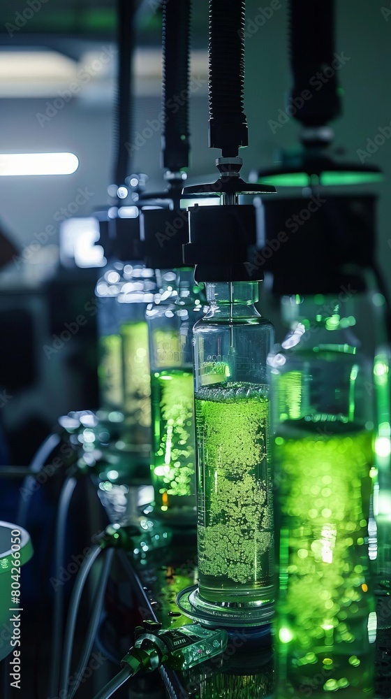 Public demonstration of water purification techniques using green chemistry, illustrating safe and effective environmental technologies