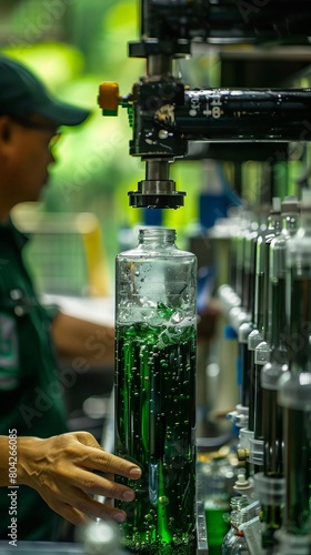 Public demonstration of water purification techniques using green chemistry  illustrating safe and effective environmental technologies