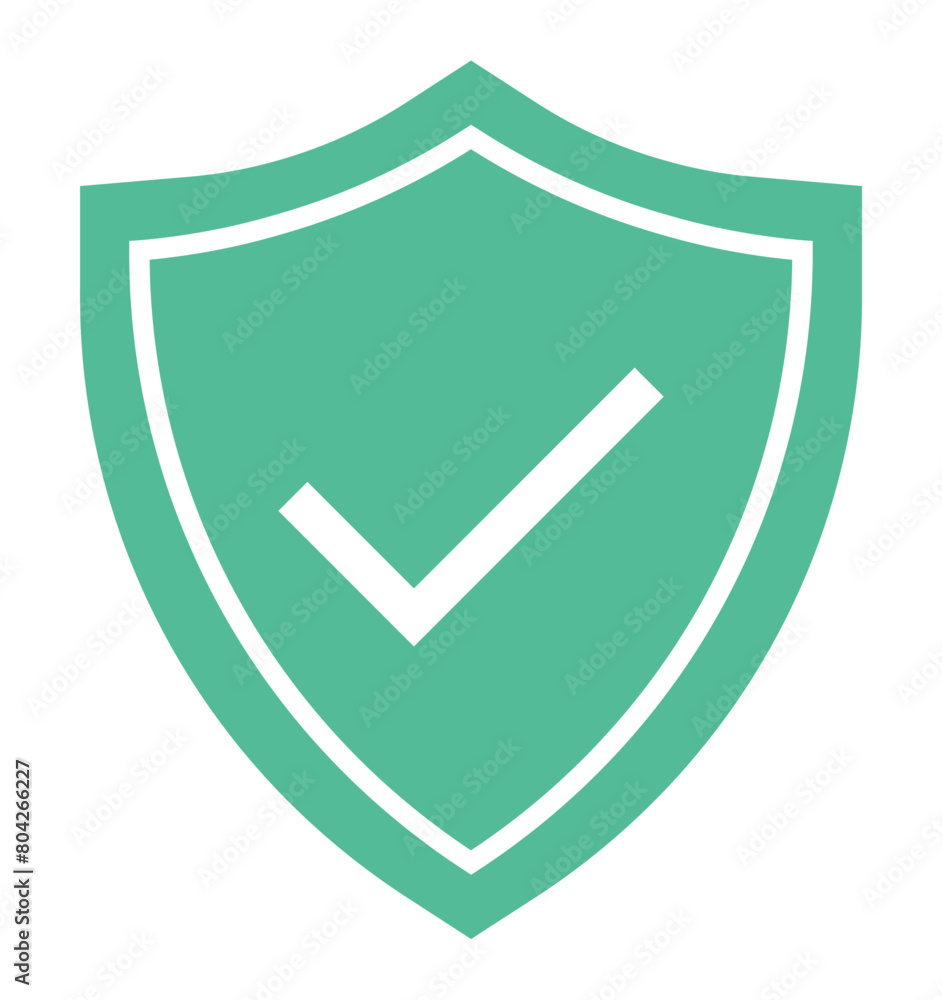 Green Shield with Checkmark Icon - Security, Safety Green Shield with Checkmark Icon - Security, Safety