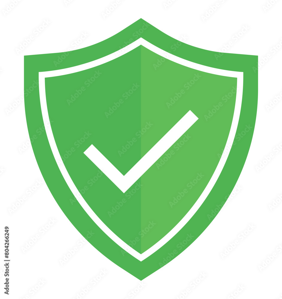 Green Shield with Checkmark Icon - Security, Safety Green Shield with Checkmark Icon - Security, Safety