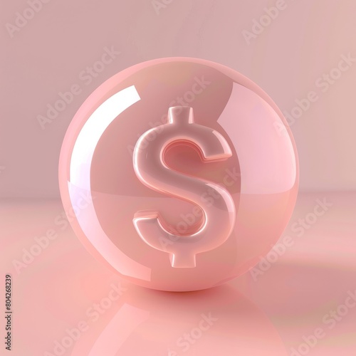 Minimalistic icons for web, social media, blender style, peach pink trendy color, highlights