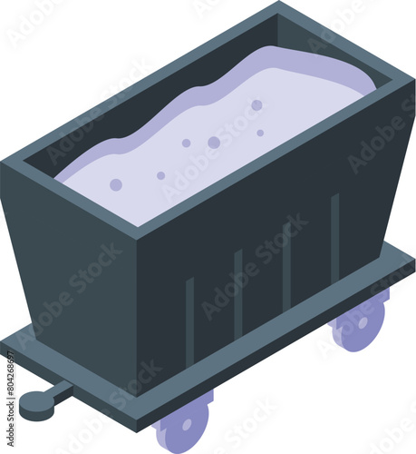 Steel plant wagon icon isometric vector. Container modern. Factory object