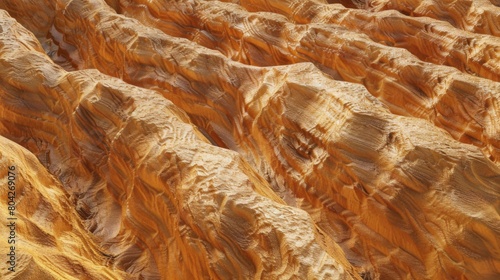 Golden Desert Dunes at Sunset: Textured Sand Patterns