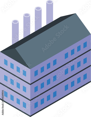 Machinery steel plant icon isometric vector. Modern factory. Storage fabrication