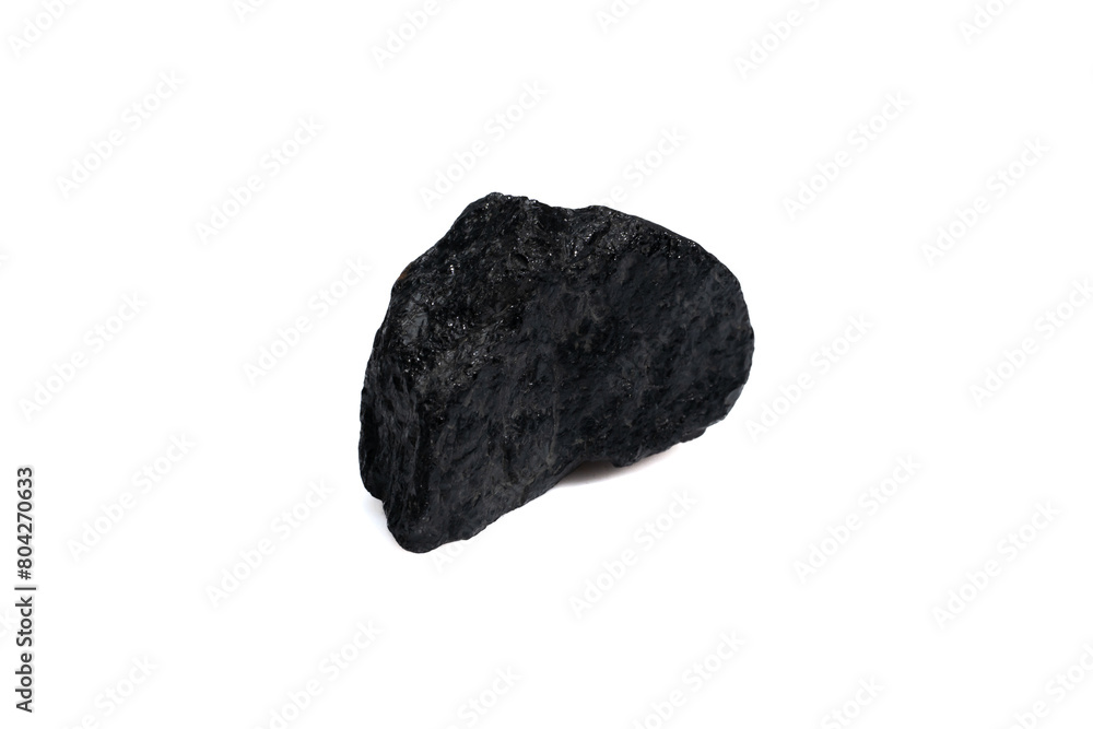 natural black tourmaline gem stone on the white background natural black tourmaline gem stone on the white background