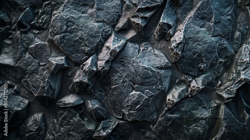 Textured Slate Rock Surface - Dark Natural Stone Background photo