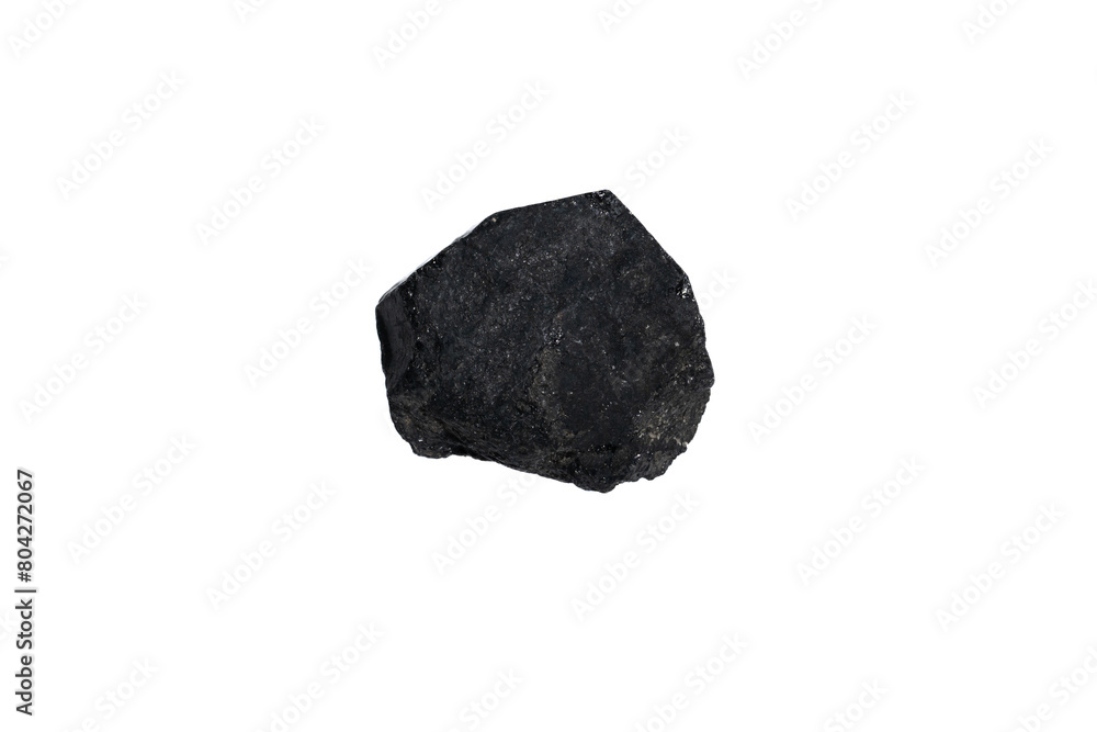 natural black tourmaline gem stone on the white background natural black tourmaline gem stone on the white background