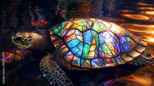 stained glass turtle. photo