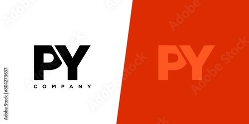 Letter P and Y, PY logo design template. Minimal monogram initial based logotype.