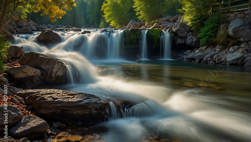 waterfall in the forest  Nature s Masterpiece Breathtaking Landscape 