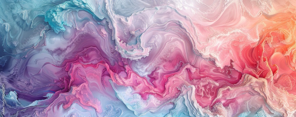Fluid painting art with soft color gradients and a dreamy, textured effect Fluid painting art with soft color gradients and a dreamy, textured effect