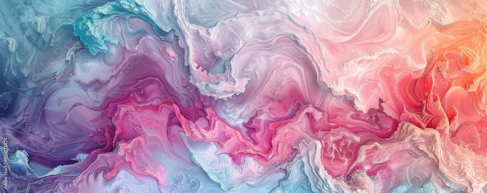 Fluid painting art with soft color gradients and a dreamy, textured effect