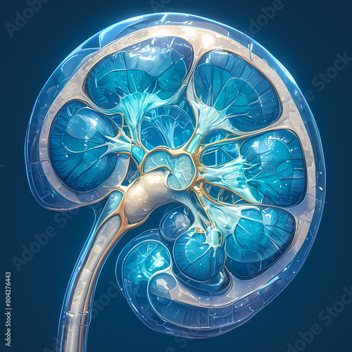 Stunning Detailed Three-dimensional Model of a Kidney for Medical and Scientific Use photo