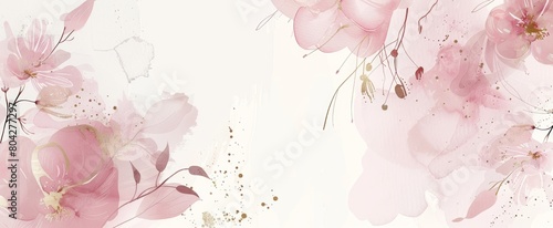 abstract background with soft pink and gold floral elements  elegant and sophisticated design