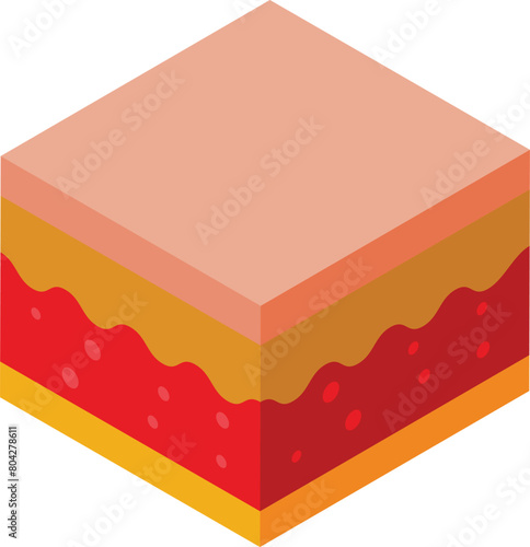 Skin after botox filler icon isometric vector. Injection clinical. Vial drug