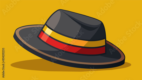 A stylish hat made from an old fedora and repurposed fabric.. Vector illustration