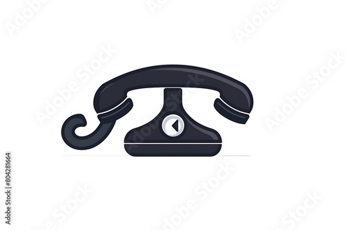 Phone icon in black with waves. Phone Icon in flat style. Telephone symbol isolated on white background. Phone icon vector illustration in black. Handset icon for logo or photo