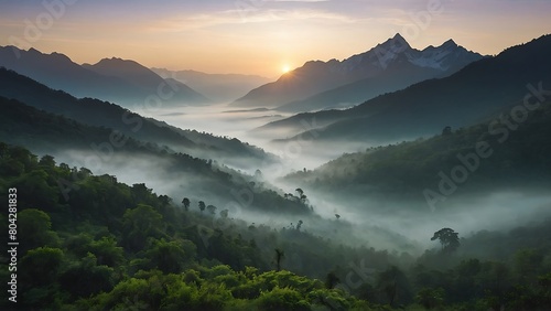Misty Mountains Dawn's Tranquil Embrace © Dove