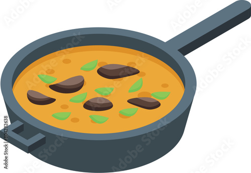 Sauce pan food icon isometric vector. Asian cooking. Cook gourmet