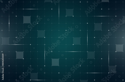 VR HUD futuristic interface grid. Digital UI screen mesh. GUI hi tech visor backdrop design template. Spaceship head up display lines and particles on dark green background. FUI Sci Fi dashboard. Eps