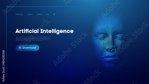 Artificial intelligence, smart network digital technology. Information artificial neural network technology concept. Smart learning and Data science.