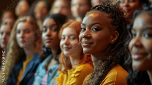 Multiethnic group of university students in lecture hall