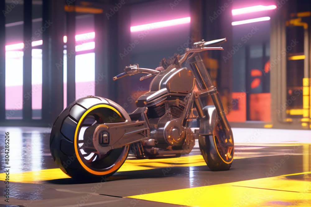 Realistic futuristic flying motorcycle Realistic futuristic flying motorcycle