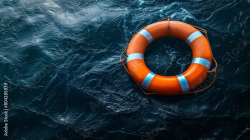 Orange Life Preserver Floating on Water
