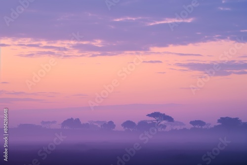 sunrise in soft pastel lilac and violet shades