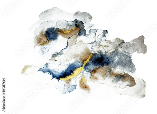 Luxury abstract fluid. Background texture with watercolor or alcohol ink, marble drawing effect. Template for wedding invitation, decoration, banner, background. File PNG.