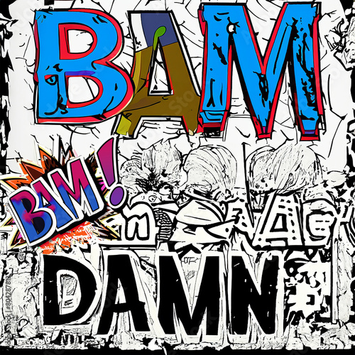 Bam! Bam! Damn! Playful colorful graffiti