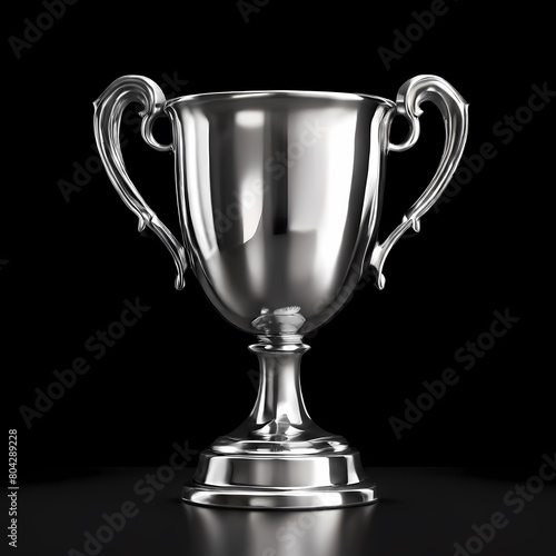 Silver trophy cup isolated, Ai Generated