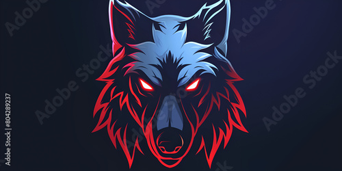 Wolf esport mascot logo Fox gaming logo with best quality with dark background