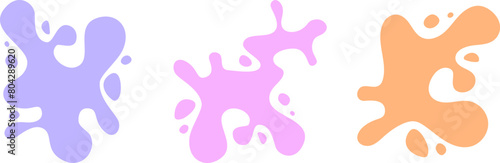 Moving Shapes and Random Blobs for abstract graphic design. Morph Shapes. Modern liquid irregular blob shape. Trendy backgrounds as funky and fresh trend. Fluid elements and blotch forms. Trendy 