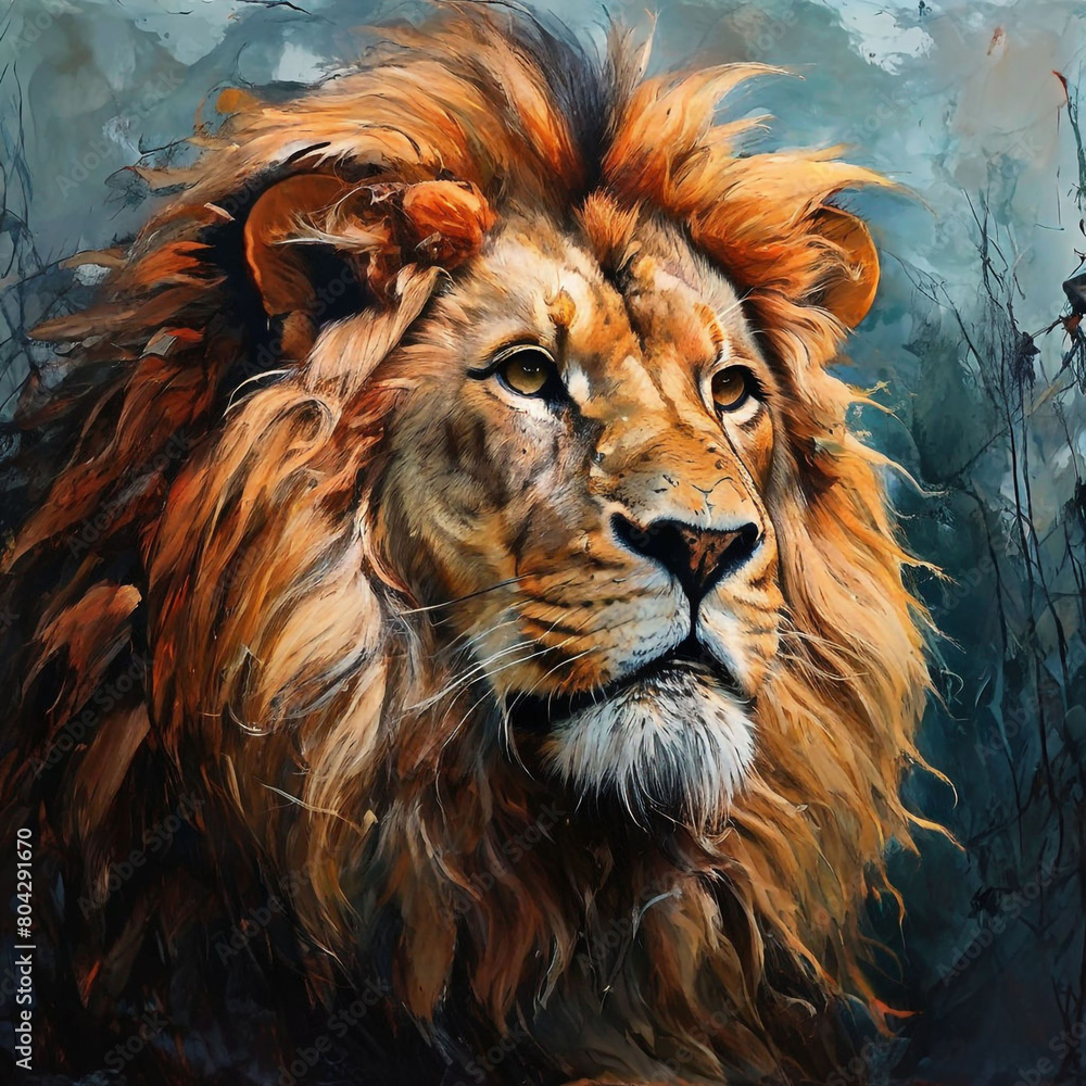 Naklejka premium portrait of a lion