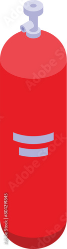Gas tank icon isometric vector. Storage gasoline. Red gas can