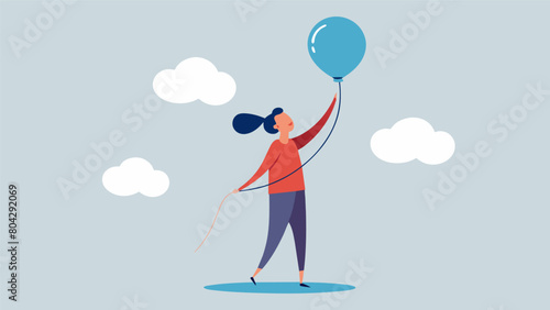 An image of a person holding a balloon labeled thoughts with a string connecting it to their body illustrating how our thoughts can influence our.