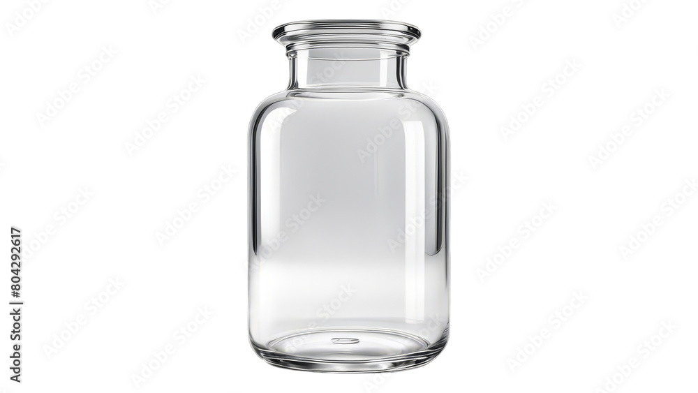 Glass Container isolated on transparent png background. Generative ai Glass Container isolated on transparent png background. Generative ai