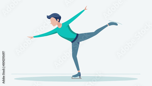 A figure skater with OCD exeing a flawless routine every move and jump perfectly calculated and precise.. Vector illustration