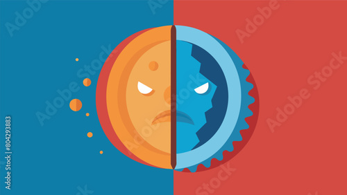 A coin with two different sides representing the inner struggle of reconciling different identities.. Vector illustration