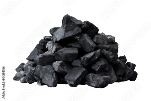 The Dark Mountain: A Pile of Coal. On a White or Clear Surface PNG Transparent Background. photo