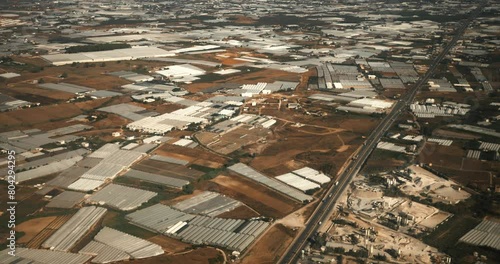 Wallpaper Mural Heated Greenhouses. Aerial View On Geothermal Greenhouses. Cheap Energy Source. Geothermal Energy For Agricultural Business. Seedling And Vegetable Production. Slo-mo Slow Motion Torontodigital.ca