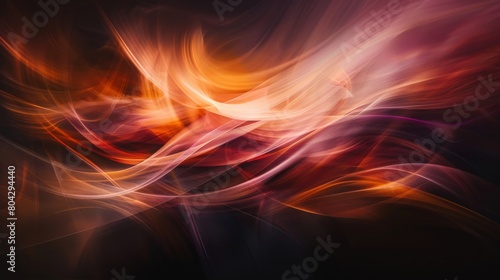 long exposure with circular light movements and abstract artwork in warm color tones