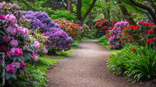 Path Through Garden of Flowers